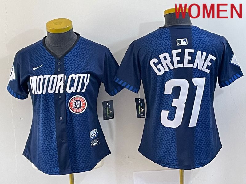 Women Detroit Tigers #31 Greene Blue City Edition Nike 2024 MLB Jersey style 4->los angeles dodgers->MLB Jersey